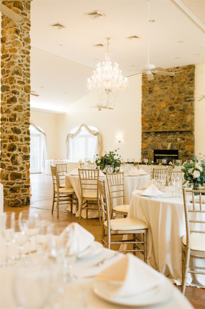 indoor wedding reception at Shenandoah wedding venues