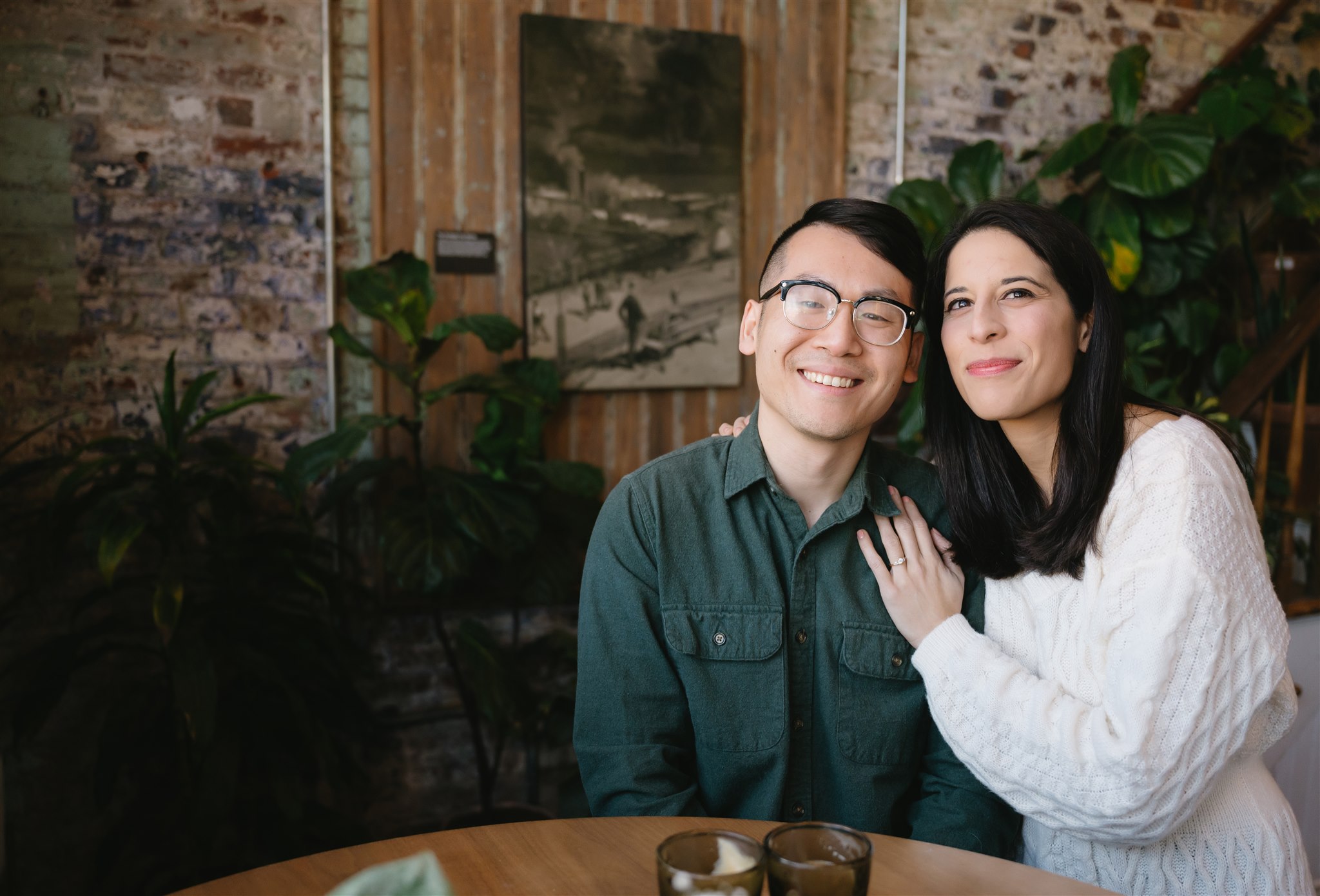 Engagement session at Ironclad Coffee Roasters in Richmond Virginia